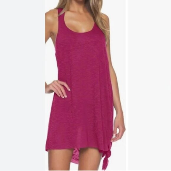 Becca Sleeveless Racerback Swimsuit Cover Up Dress - Pink - size 2X - Picture 10 of 10